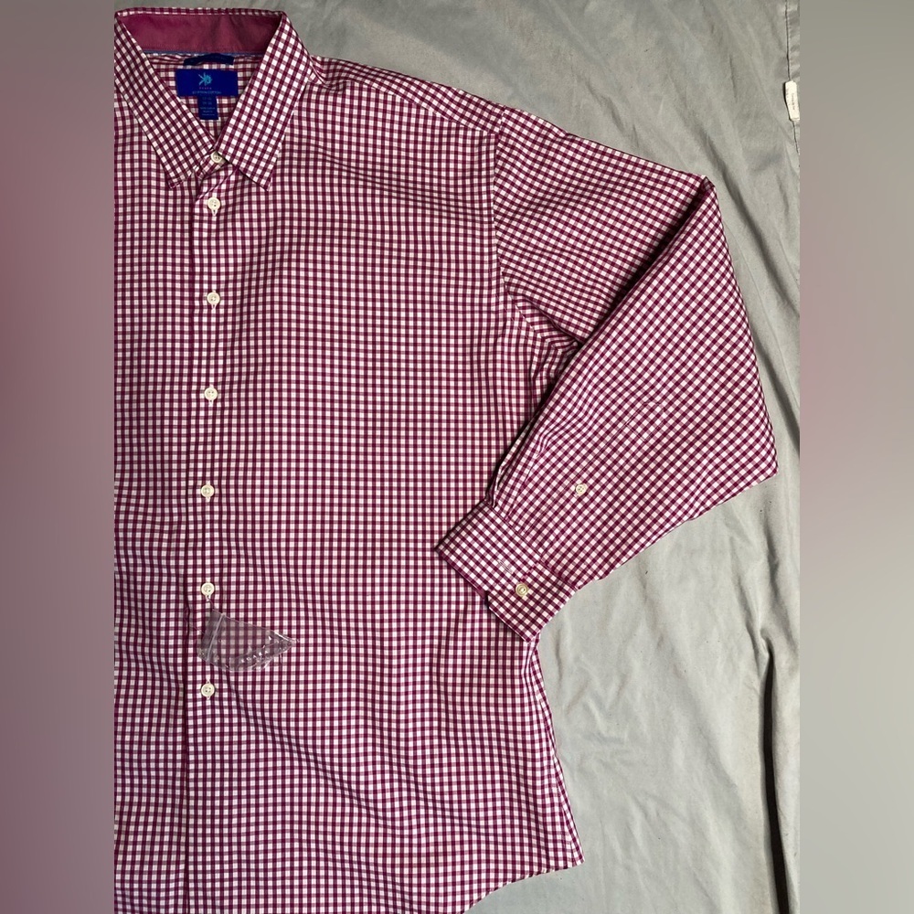 Egara Maroon and White Checkered Button Down Shirt - Picture 5 of 11